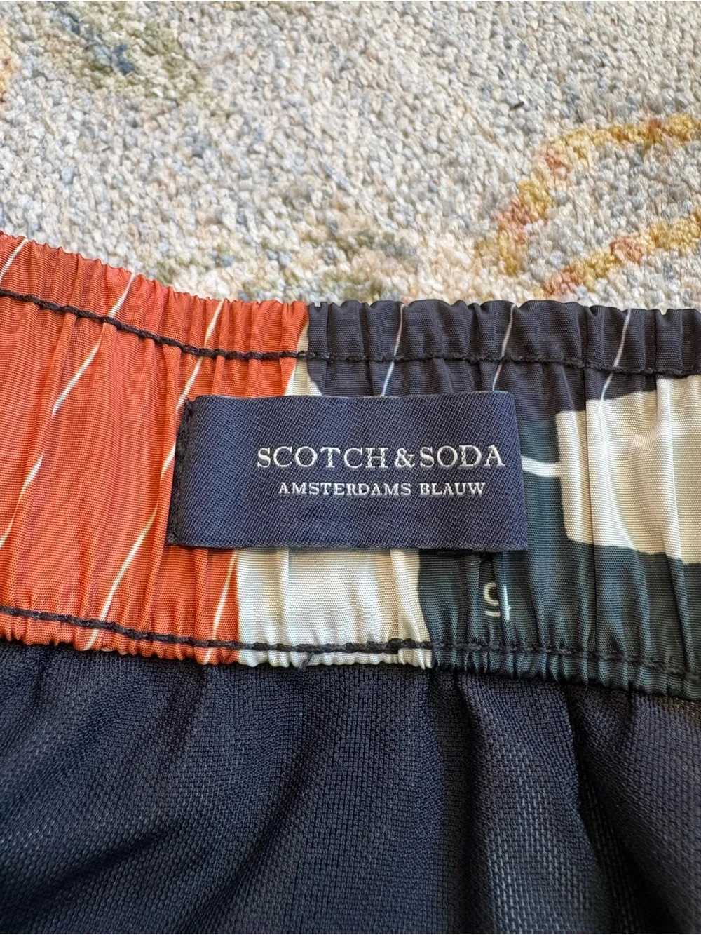 Scotch & Soda Mens Tropical Abstract Map Print Swim Shorts Multicolor Medium